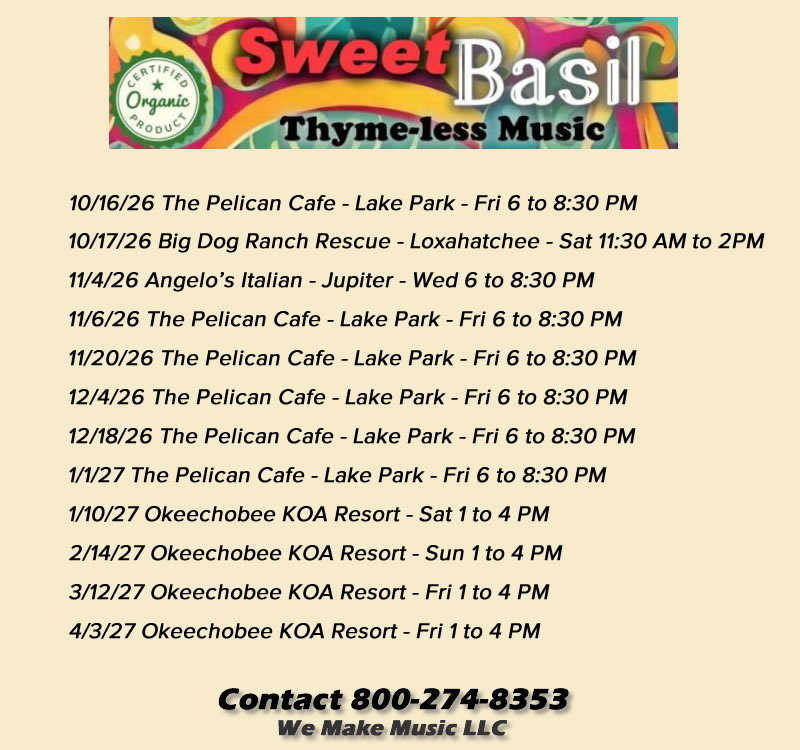 Sweet Basil schedule