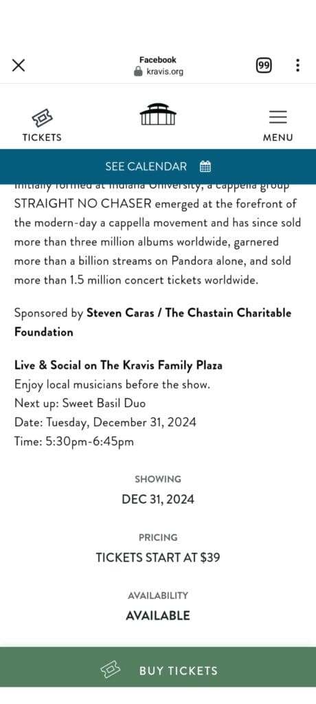 Sweet Basil Band - New Year's Eve Kravis Center for the Performing Arts - Organic and Environmentally Sound